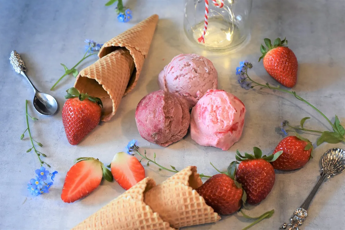 Strawberry Cream Cheese Ice Cream