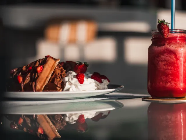 Chocolate Strawberry Dessert Waffles