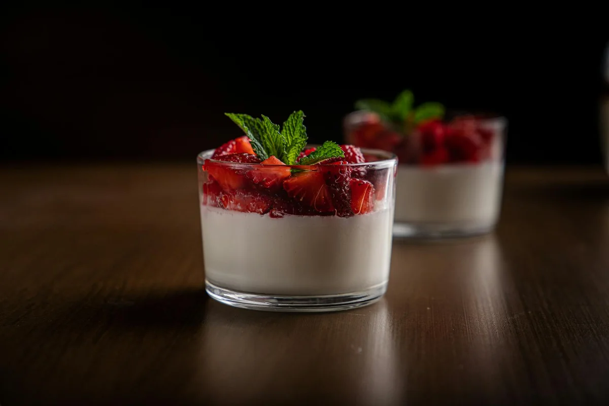 Panna Cotta with Balsamic Strawberries