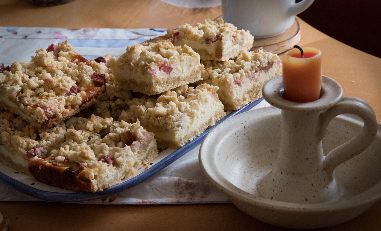 Almond Rhubarb Coffee Cake